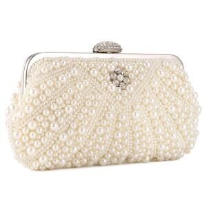 3057 Pearl Clutch Bag Noble Crystal Beaded Evening Bag Wedding Clutch